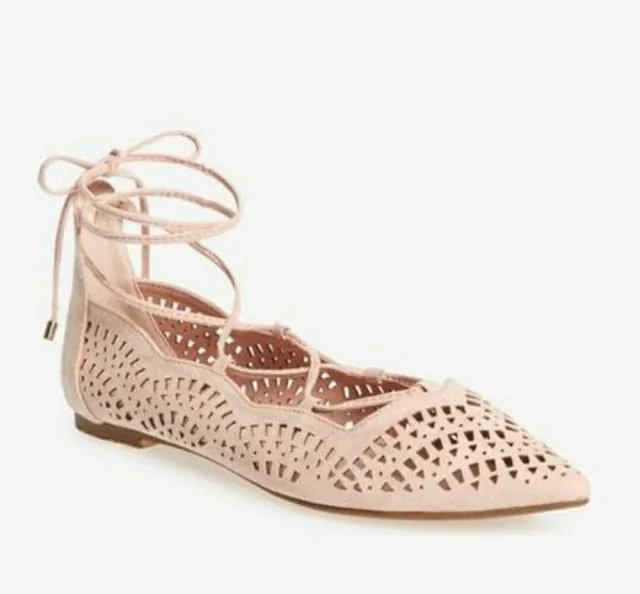 Topshop 'N Fase Laser Ghillie Lace Up Scalloped Flats Shoe Size 6.5