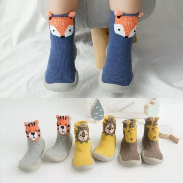 Pantofole antiscivolo bambini bambina ragazzi bambini calze di cotone scarpe inverno caldo Regno Unito