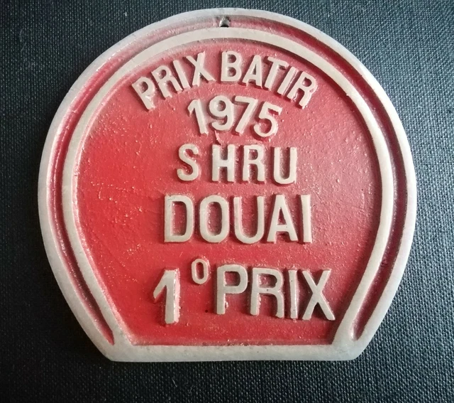Plaque de récompense du prix équestre français vintage, prix du