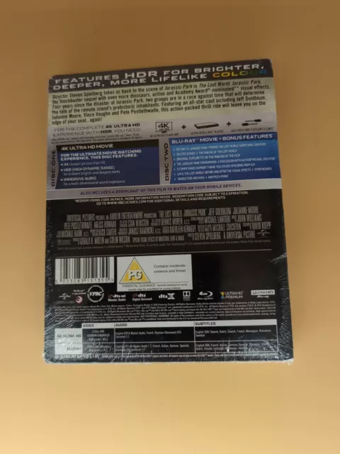 JURASSIC PARK THE Lost World - Uk Exclusive 4K Uhd Blu Ray Steelbook ...