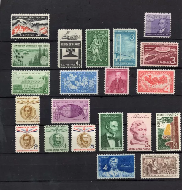 1958 US Commemorative Stamp Set # 1100-1123 MINT NH/OG