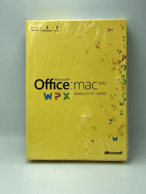 MS Microsoft Office MAC 2011 Home and Student Family For 3MAC NEW french version