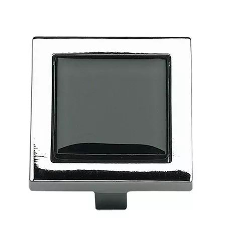 Atlas Homewares 230-BLK-CH * Spa Square Cabinet Knob - Polished Chrome, Lot of 4