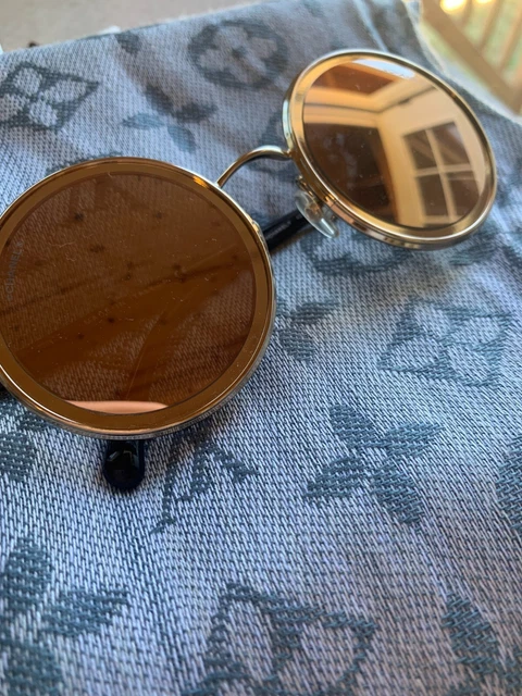 Rare Chanel Round 18K Gold Mirrored Sunglasses 4226