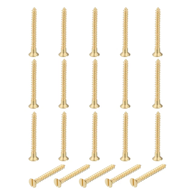 Lot De 100 Vis En Laiton M3 X 16mm - Tête Plate Fendue Autotaraudeuse Pour Bois - Marque Uxcell - Neuf