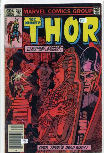 1982 The Mighty Thor #326--1St Appearance Of The 2Nd Scarlet Scarab