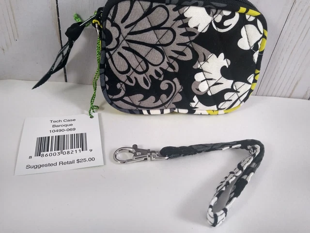 Vera Bradley Baroque Wallet Wristlet Tech Case Ear Buds Charging Cords Makeup ID