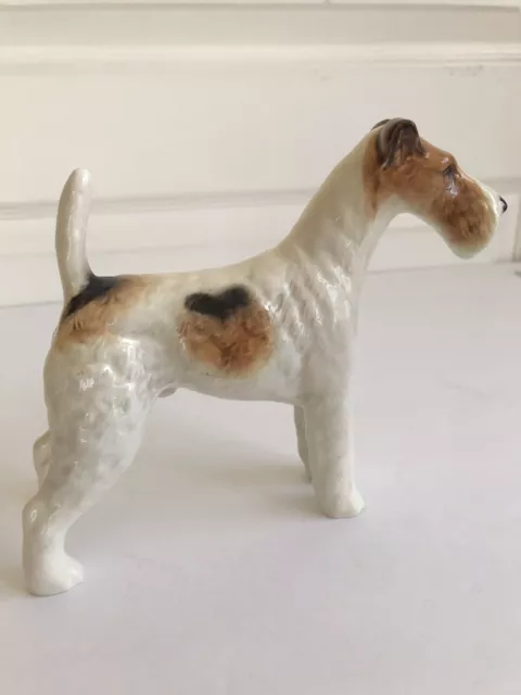 Vintage Beswick Talavera Porcelain Dog Figure Romulus Wire Haired Terrier