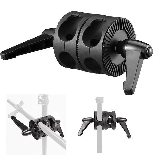 Soporte de cabeza giratoria de doble agarre para brazo de estudio soporte reflector de plástico
