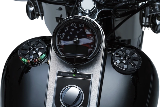 Harley Kuryakyn Alley Cat LED Kraftstoff- und Batterieanzeige 99-17 Twin Cam