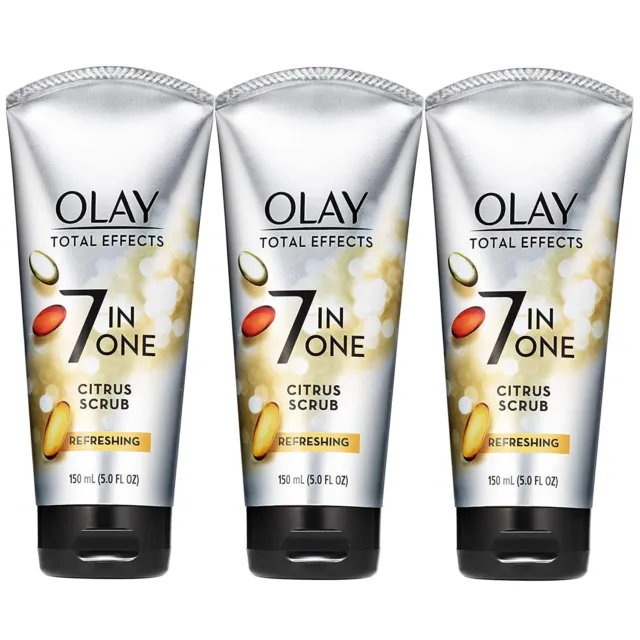 OLAY Total Effects Refreshing Citrus Scrub Face Cleanser 5.0oz 3 Pack