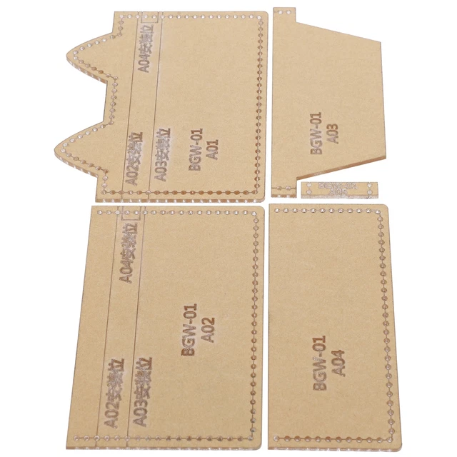 5Pcs Acrylic Template Card Bag Coin Purse DIY Hand‑Made Leather Pattern※