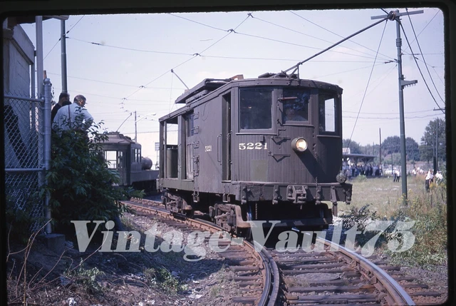 Orig Slide Trolley 5221 Psct Public Service New Jersey Newark Kodachrome 1964