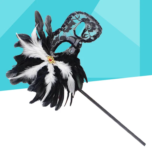 Musical Carnival Venetian Cosplay Masks Feathered With Stick