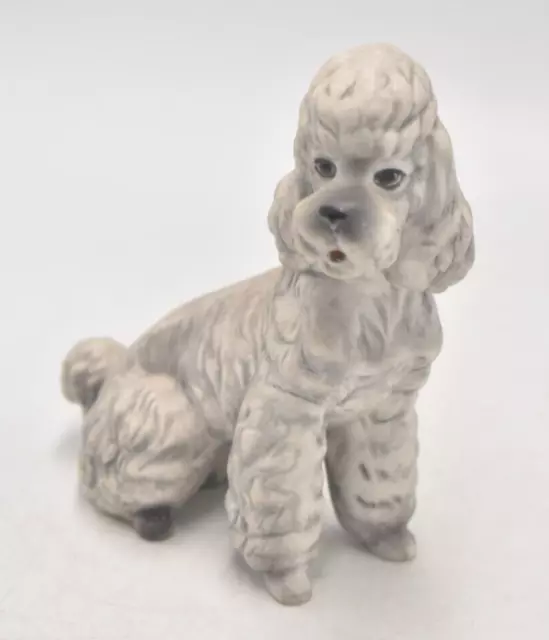 Vintage Grey Poodle Dog Figurine Statue Ornament Decorative