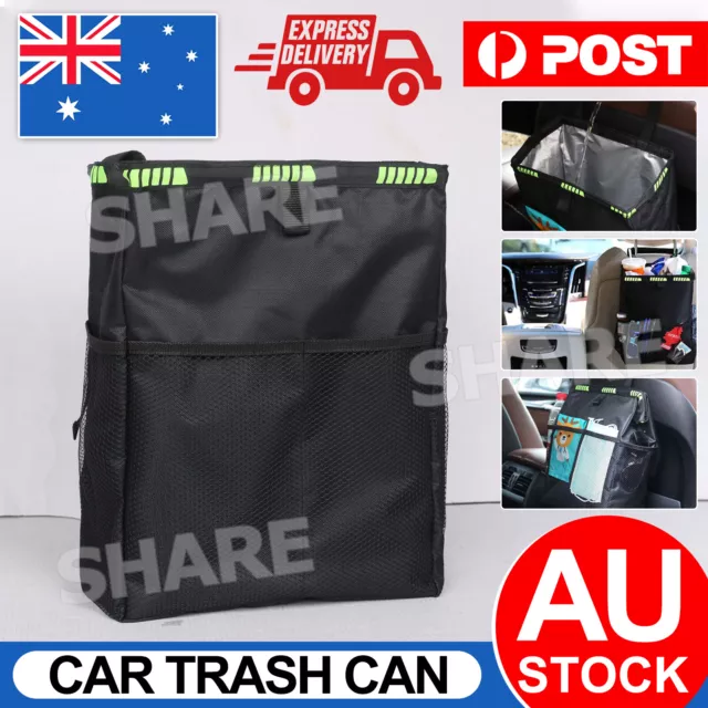 Car Waterproof Trash Bag Litter Bin Can Garbage  Seat Organizer Storage Box Au