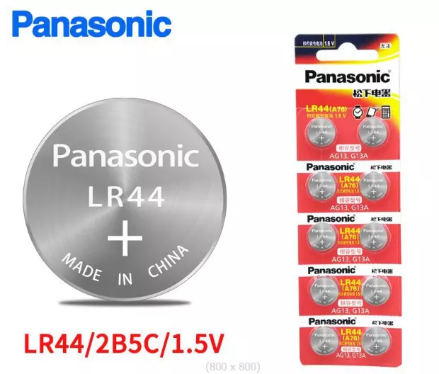 10 x LR44 Genuine Panasonic 0%Hg 1.5V A76/AG13/2B5C Alkaline Battery  AU STOCK