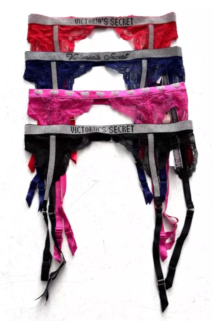 Victorias Secret Nwt Lace Bling Shine Strap Garter Belt * Select Color & Size *