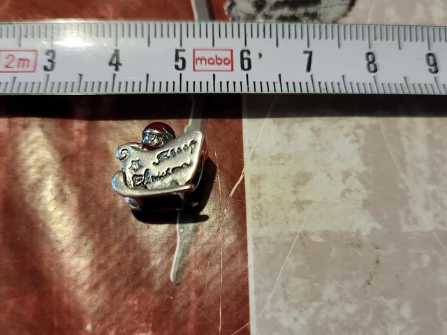 Charm de noël traineau en argent pour bracelet à breloques