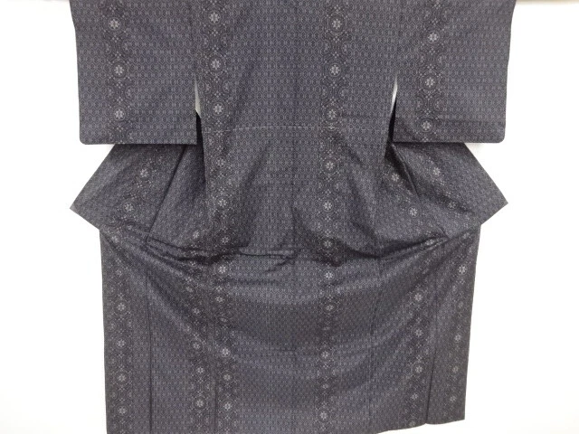 37566# Japanese Kimono / Antique Kimono / Woven Floral Crest