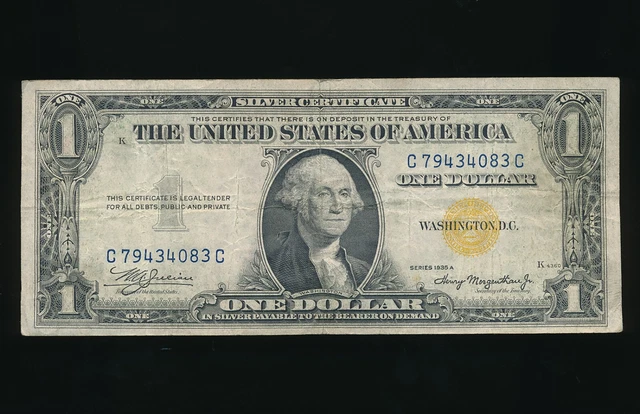 1935A $1 North Africa Emergency Issue Silver Certificate Circulated Inv:1