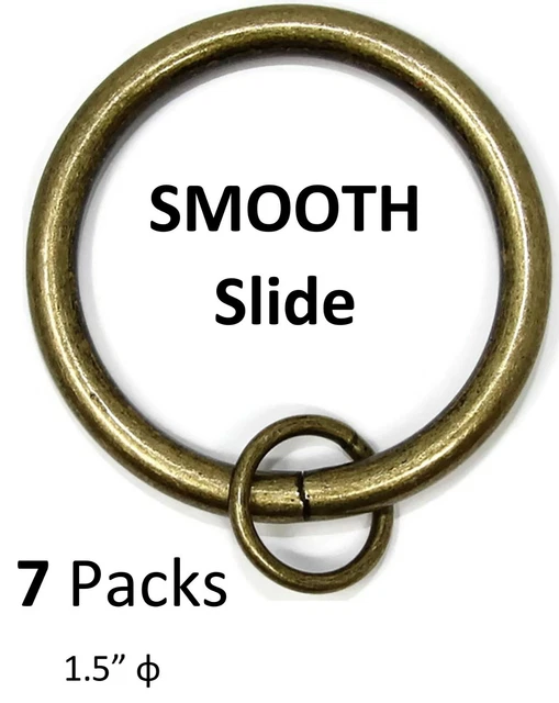 Urbanest Metal Curtain Drapery Rings with Eyelets,1 1/2" Inner Diameter set of 7
