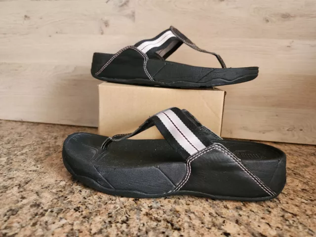 FitFlop Walkstar 1206 Sandals Thong Flip Flops Womens Size EU 39.5 US 8 Black