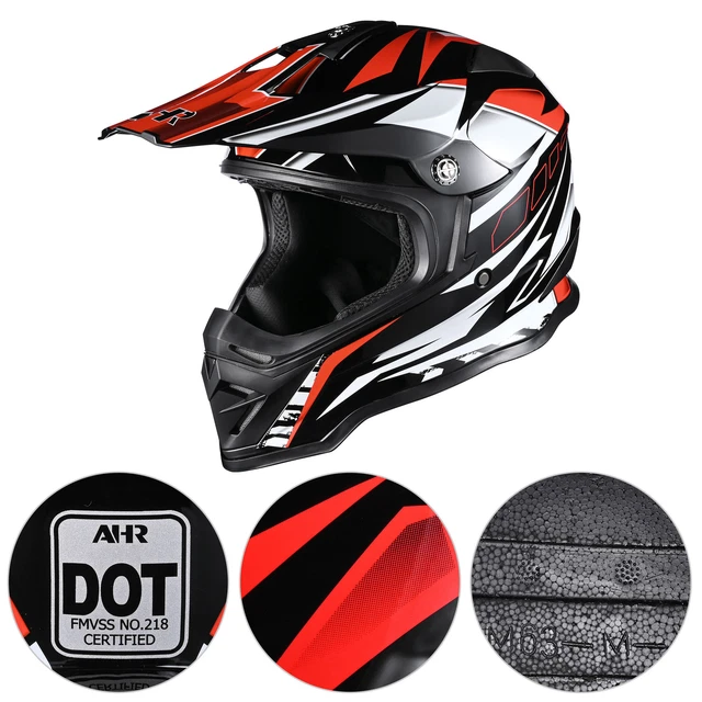 AHR H-VEN25 Full Face  Dirt Bike Off-Road Helmet DOT Adult Outdoor Motocross