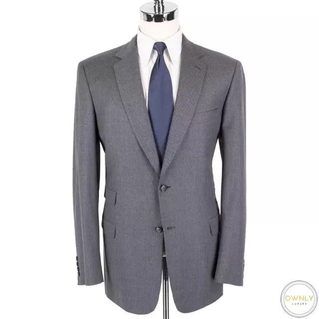LNWOT CURRENT Brioni Grey S150's Wool Striped Dual Vents 2Btn Suit 44L $5980