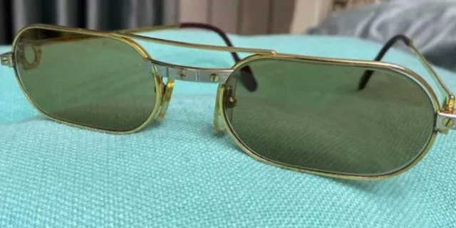 Cartier Must Santos 18K Gold Sunglasses