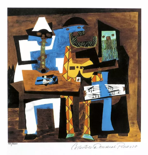 Pablo Picasso Three Musicians Limited Edition Giclee Estate Signed 20x13