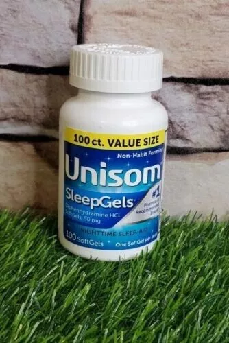 NUEVOS geles nocturnos para dormir Unisom, difenhidramina HCI, 100 unidades sin caja