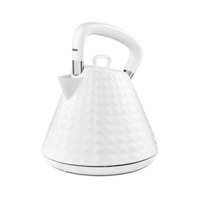 Electric Kettle 1.5L Cordless Traditional Pyramid Jug Auto Shut Off 3kW White