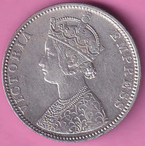 1888 British India Victoria Empress A-1, B-Incuse rupee Beautiful condi. silver