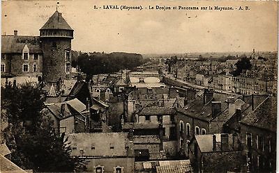 CPA laval-le donjon et panorama sur la mayenne (186812)