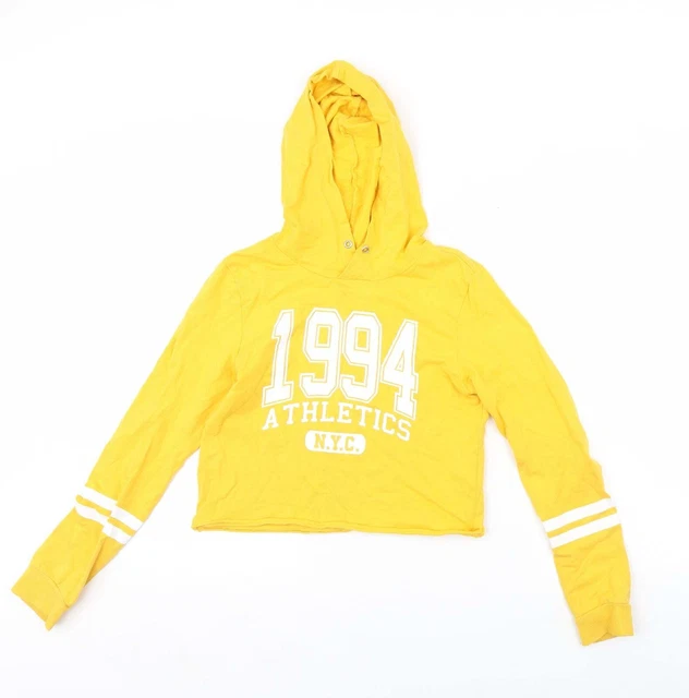 H&M Girls Yellow Cotton Pullover Hoodie Size 10 Years