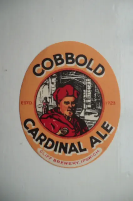 Mint Cobbold Ipswich Cardinal Ale Brewery Beer Bottle Label