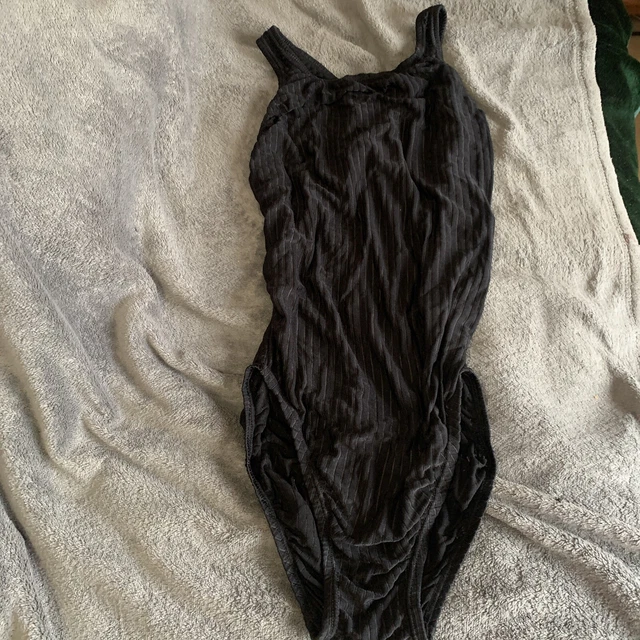 Vintage Speedo Swimsuit Ribbed Black Size 36 Lined Thin Material