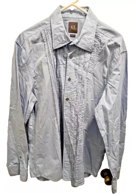 Vintage Armani Exchange Men's Button down tux style casual shirt