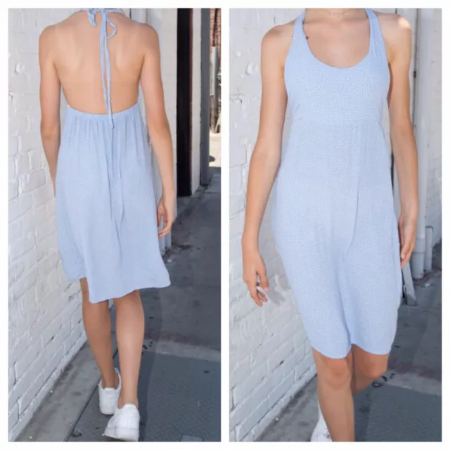 BRANDY MELVILLE BLUE floral flowy cotton Laura halter dress NWT sz XS S 44.01 PicClick UK