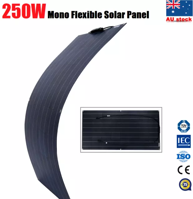 250W 12V Mono Flexible Solar Panel Caravan Boat Camping Power Battery Charging