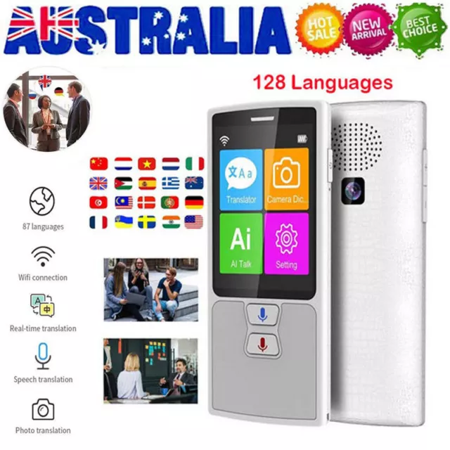 Bluetooth Smart Voice Translator Device 128 Language Instant Two Way Translation