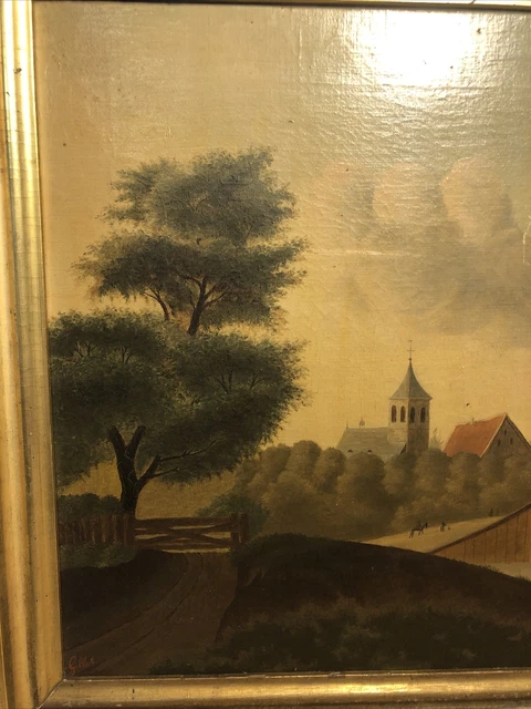 Tableau Ancien - Peinture à L'Huile Sur Toile Signée, École Française, Paysage Impressionniste