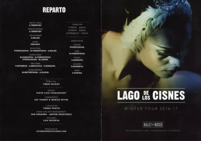 Flyer - Lago De Los Cisnes - Ballet De Moscú - Winter Tour 2016-17