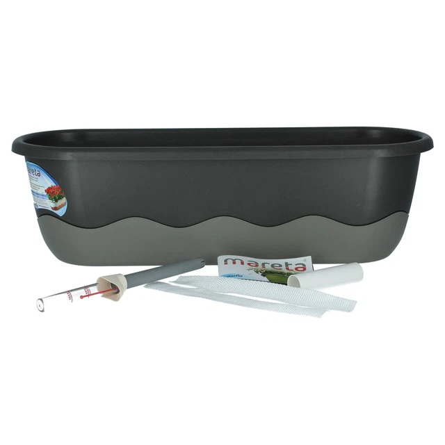 Panier Suspendu Plastia Mareta Avec Système D'arrosage Intégré - 30cm Anthracite