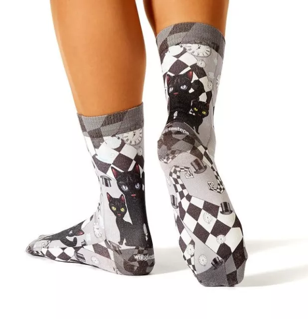 Damen WIGGLESTEPS Socken - ONE SIZE (Gr. 36/40) - Motiv: 00830 - Wonderland Cat 3