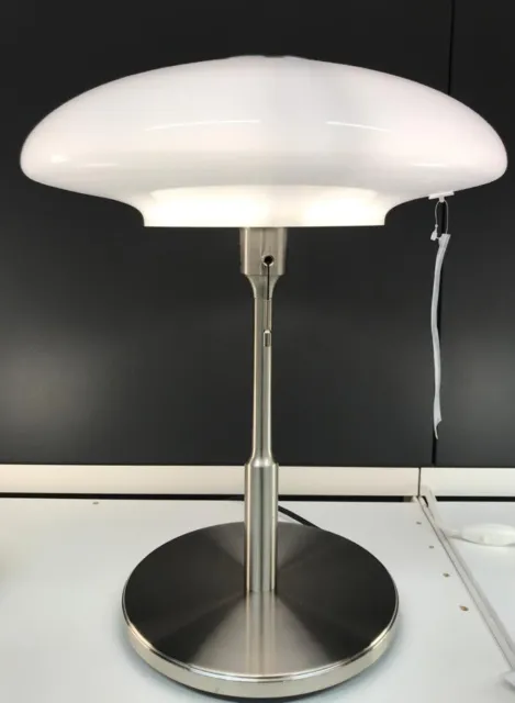 Ikea Tallbyn Table Lamp Nickel-Plated Opal Glass White 20 Inch