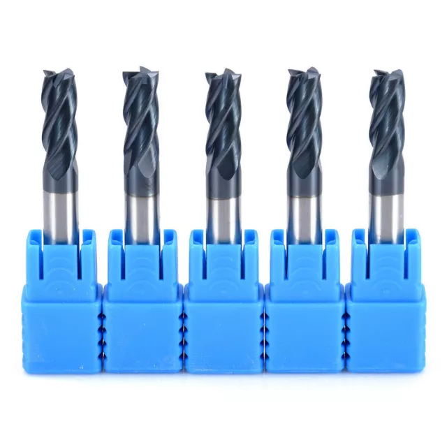 5x 6MM HRC50 Tungsten Carbide End Mill 4 Flute Milling Tool Cutter Drill Bits BE