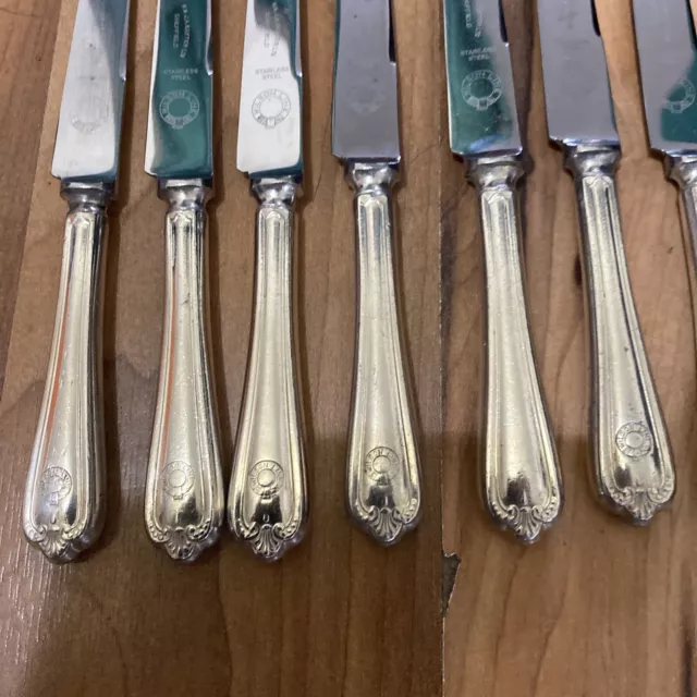 8 Art Deco Wilson Shipping Line Art Deco Tea/ Butter Knives - Silver Plated 2