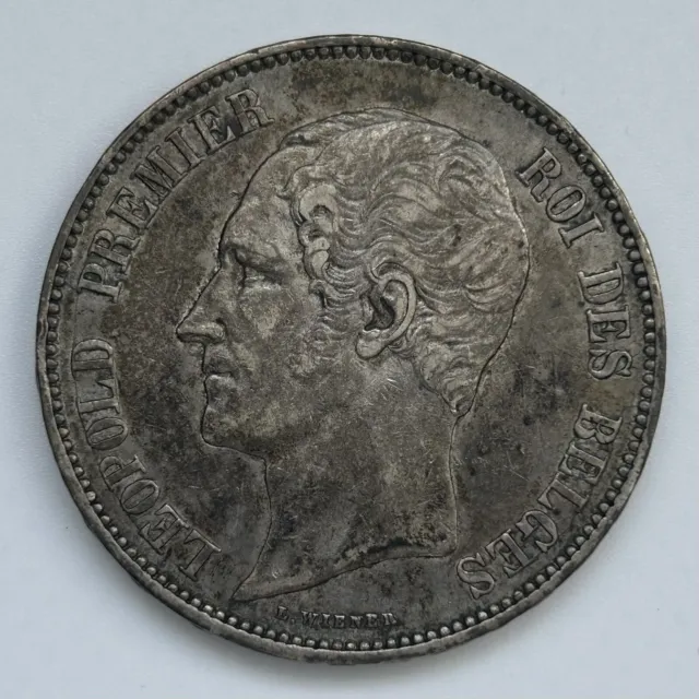 BELGIQUE - 5 Francs  Léopold Premier 1853 - Tête Nue - Argent